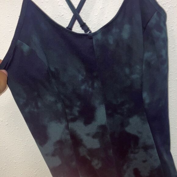 Victoria's Secret Deep Green & Black Tie dye Soft Jumpsuit Scoop Back Medium 716 - Picture 9 of 9